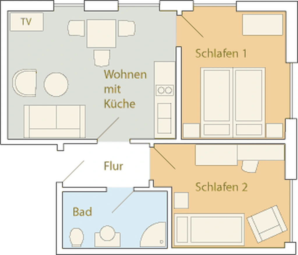 Grundriss Ferienwohnung Morgen.Tau